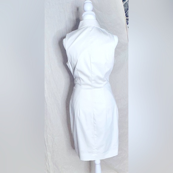 Antonio Melani White Sleeveless Shirt Dress - Size 4 - Picture 3 of 5